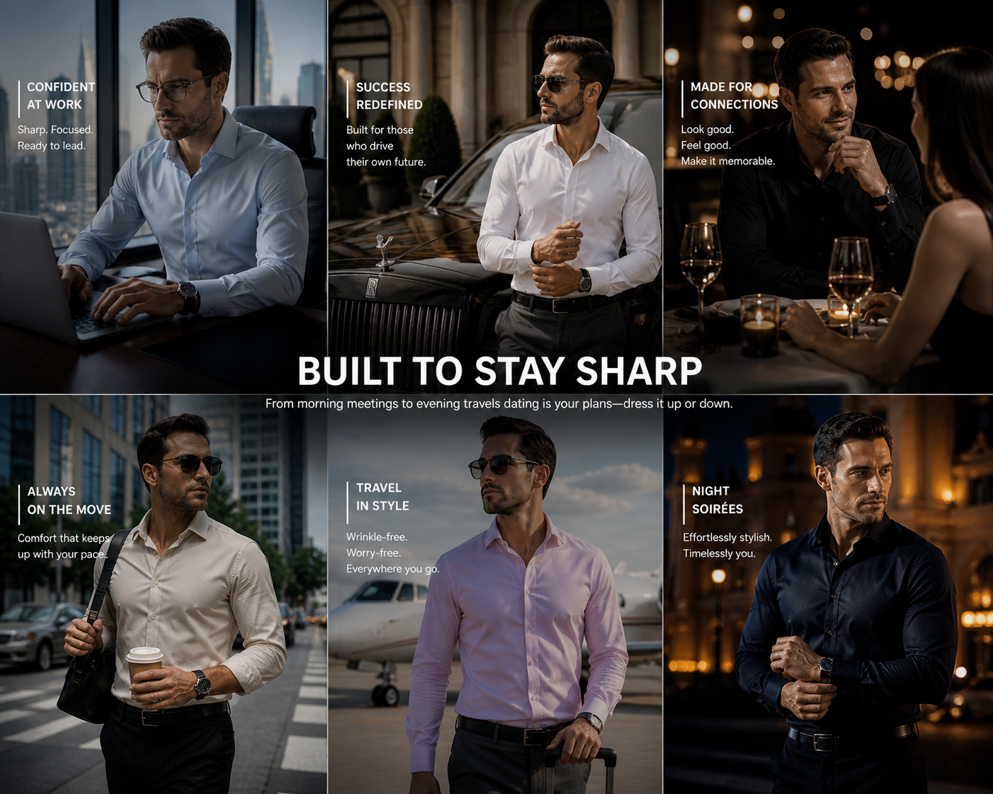 Virelli 4 ways strech dress Shirt
