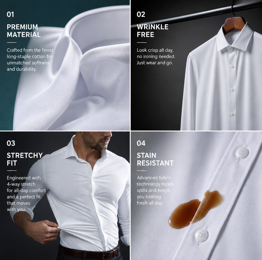 Virelli 4 ways strech dress Shirt