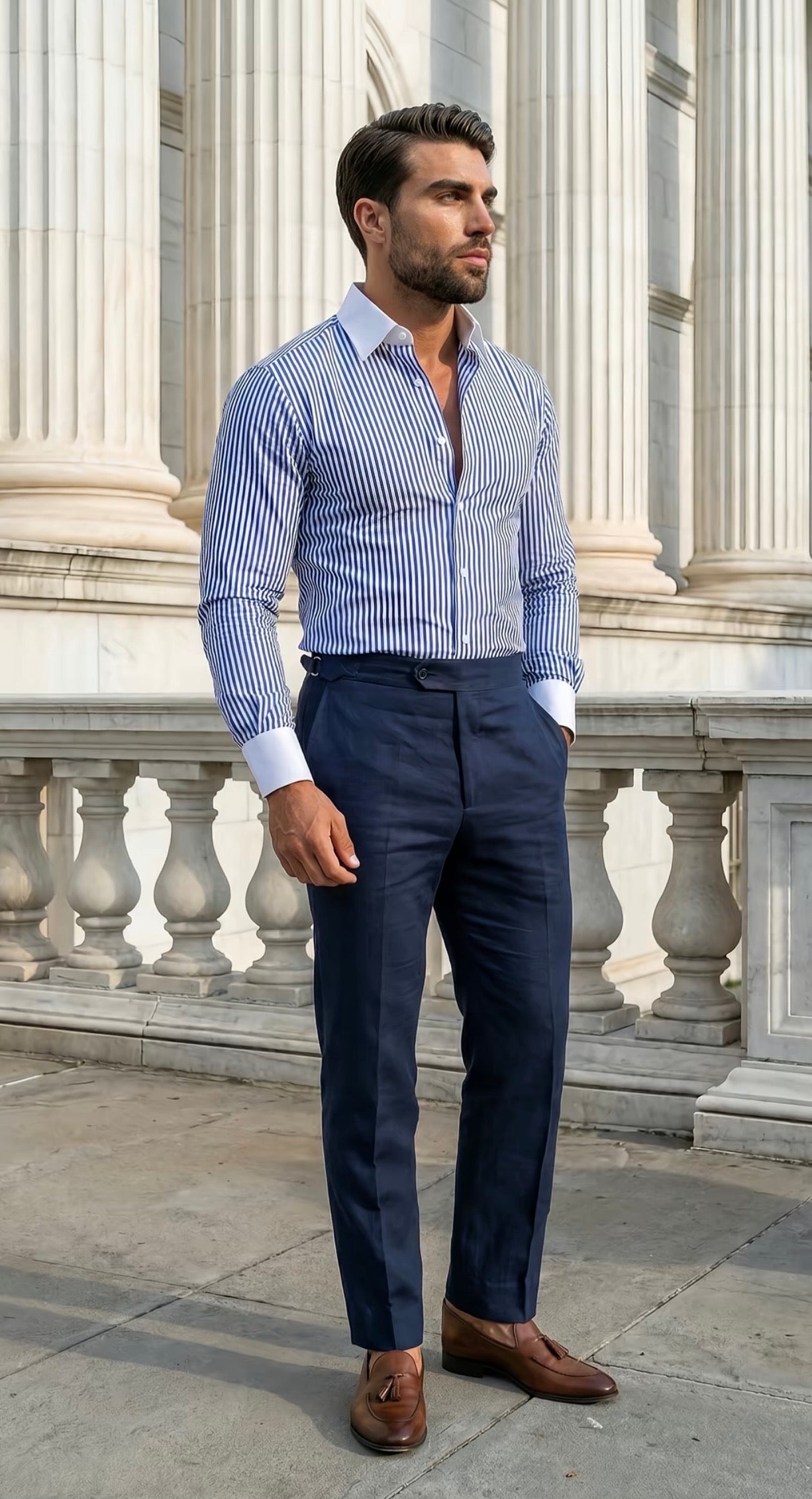 Virelli white cuffs and collar cufflink shirt
